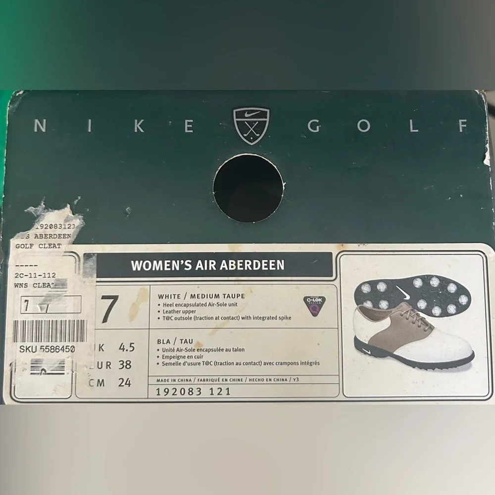 NIKE GOLF SHOES AIR ABERDEEN LEATHER UPPER WOMEN’S GOLF CLEATS - Picture 15 of 16